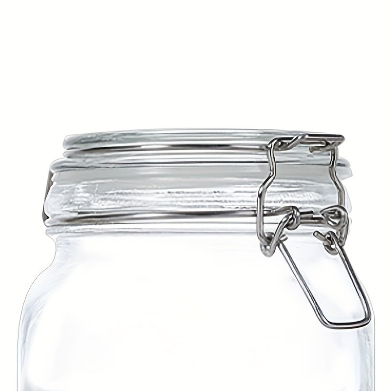 YOLOME HOME 70 oz Square Glass Food Storage Jar Set Kitchen Storage with Seal Clamp Lid for Cereal Coffee Pasta Jars