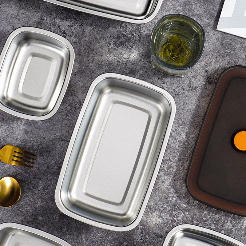 New Fresh Preservation Steel Food Storage 3000ml Plastic Lid Food Stainless Steel Container Box