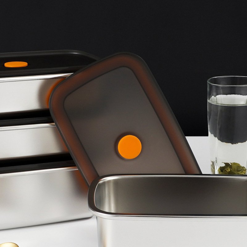 New Fresh Preservation Steel Food Storage 3000ml Plastic Lid Food Stainless Steel Container Box