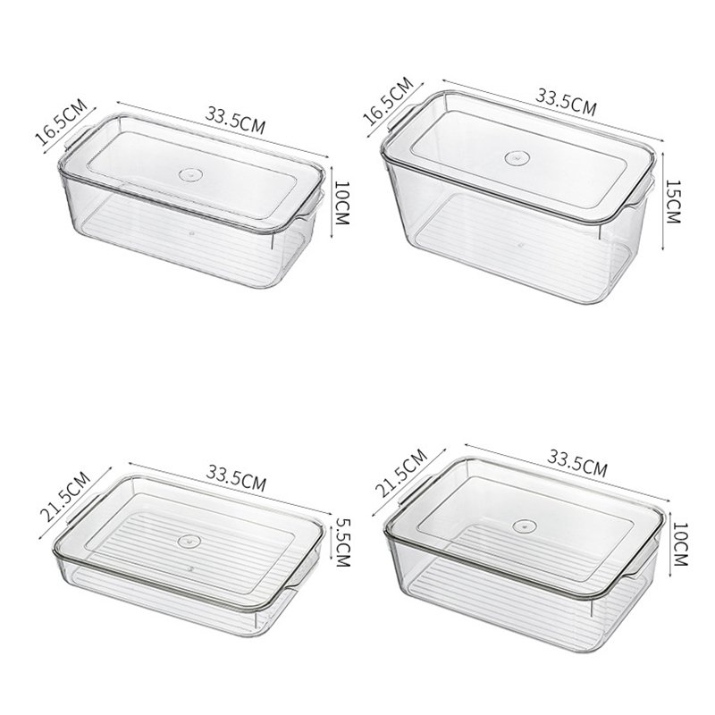 E111 Stackable PET Refrigerator Organizer Bins Freezer Food Storage Container Clear Transparent Plastic Fridge Food Storage Box