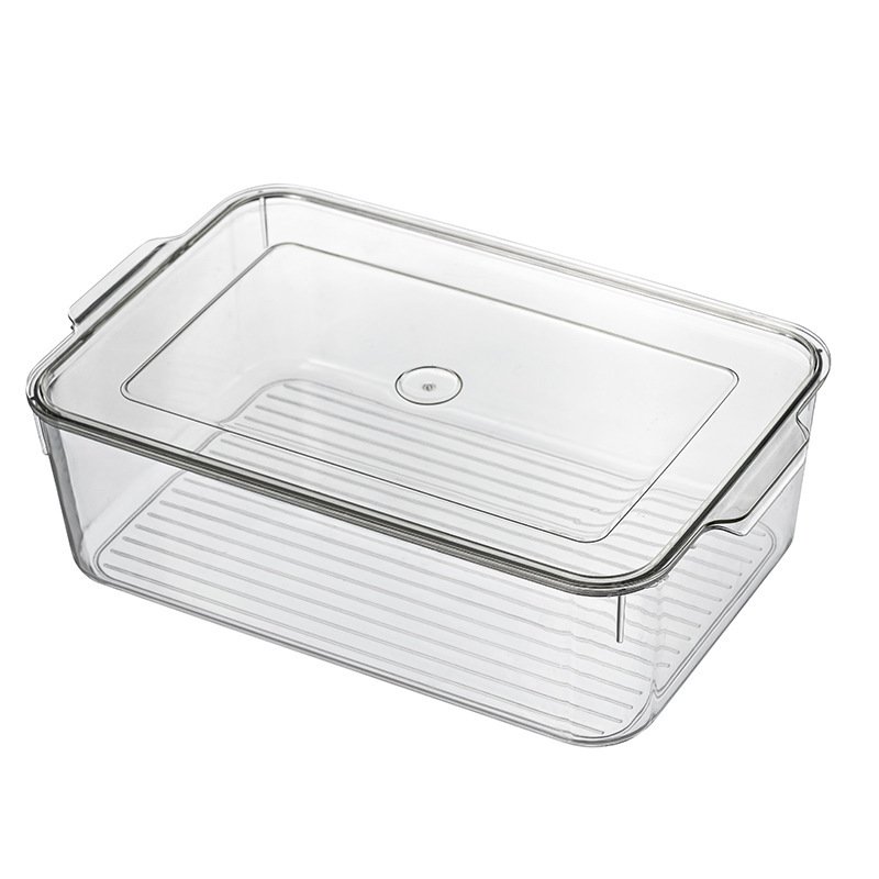 E111 Stackable PET Refrigerator Organizer Bins Freezer Food Storage Container Clear Transparent Plastic Fridge Food Storage Box