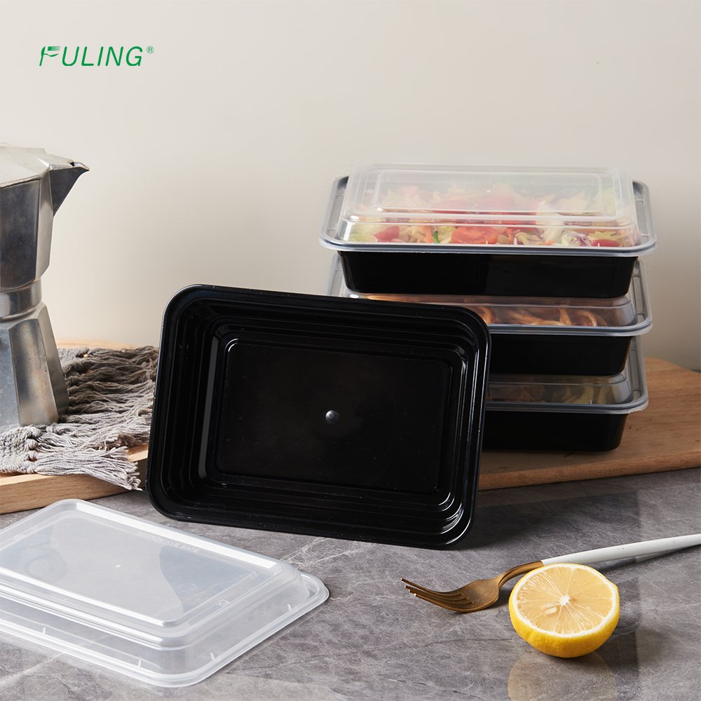 FULING Microwave Tight Seal 24/26/28/32 oz Take Out Container Lunch Box Disposable Plastic Meal Prep Containers Food Takeaway