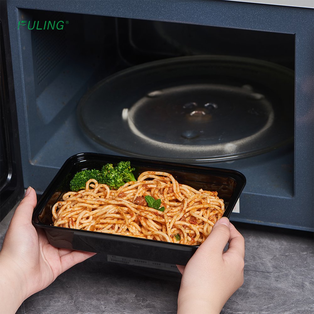 FULING Microwave Tight Seal 24/26/28/32 oz Take Out Container Lunch Box Disposable Plastic Meal Prep Containers Food Takeaway