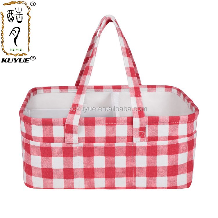 KUYUE Canvas Foot Pattern Diaper Basket, Caddy Diaper Organizer Fabric Storage Boxes & Bins Foldable Opp Bag Grey CLASSIC Gray
