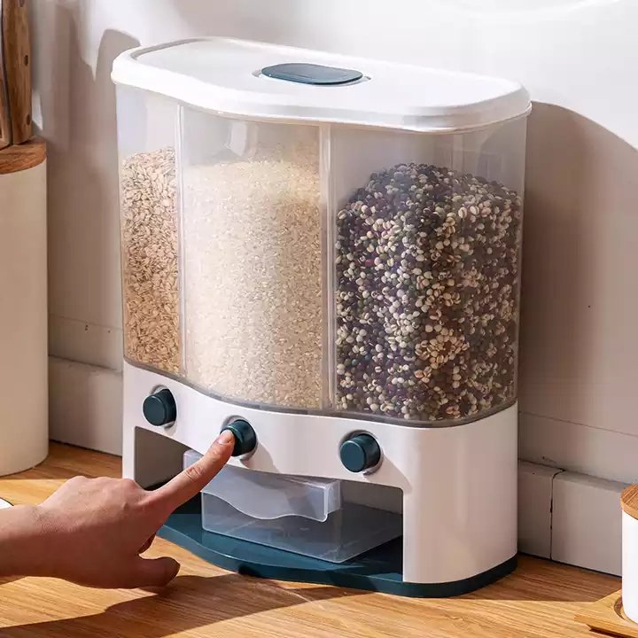 Household Rice Bucket Moisture-Proof Insect-Proof Wall-Moiunted Cereals Dry Food Storage Container Box