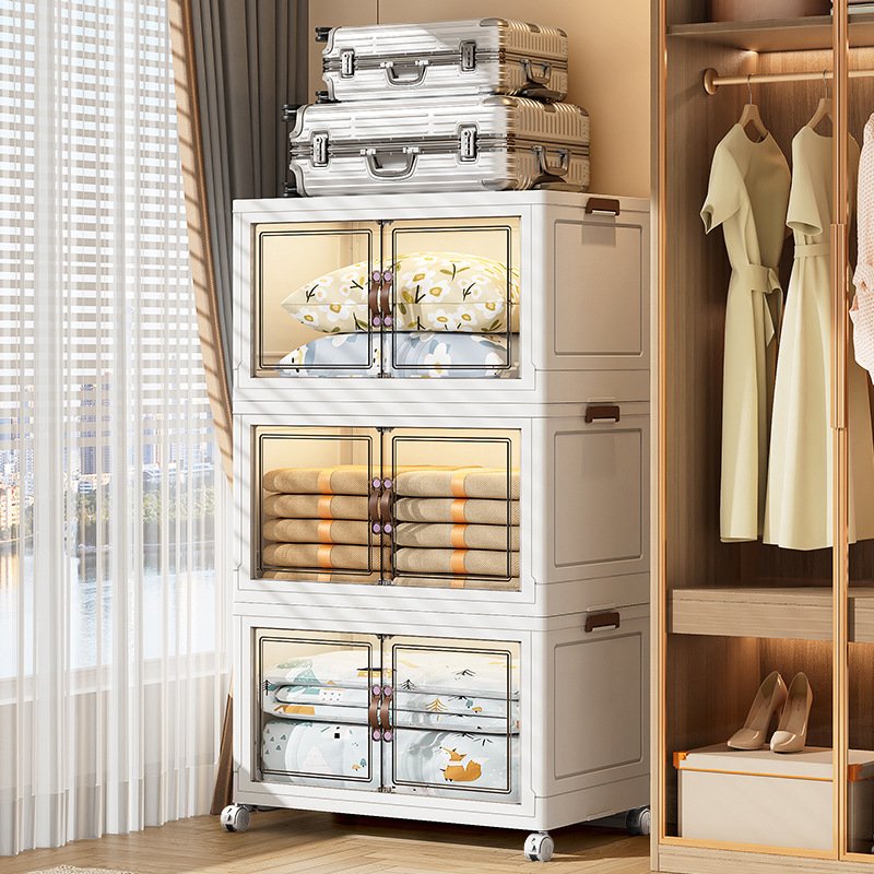 HSPP02 Foldable drawer storage cabinet movable household storage box living room storage cabinet for snacks toys sundries