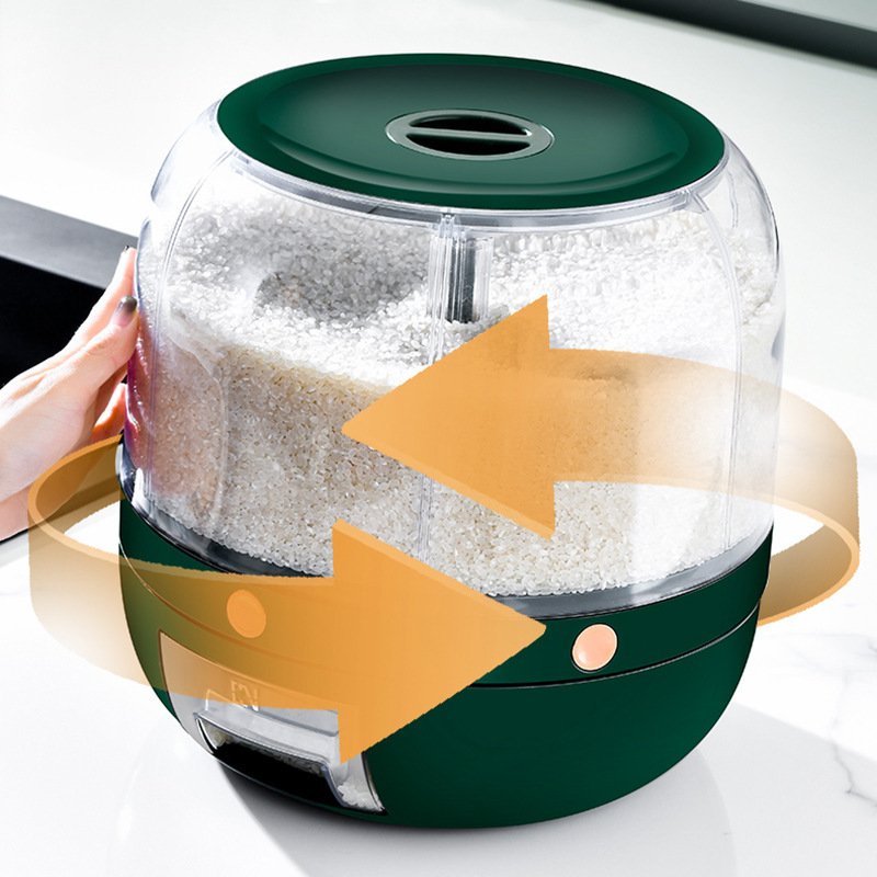 Hot Sale Rice Dispenser 6-Grid Rotating Food Grain Dispenser Cereal Storage Box Rice Container Dispenser For Kitchen