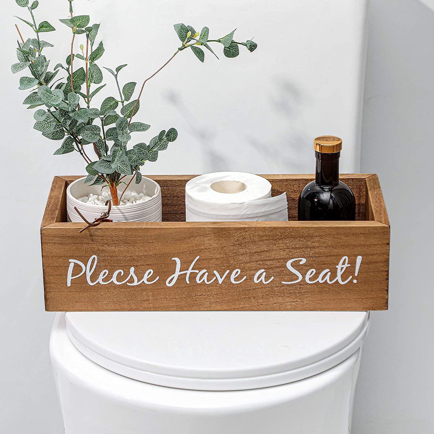 Customize Decorative Rustic Wood Storage Box With Chalkboard In Farmhouse Bathroom Wooden Custom Box