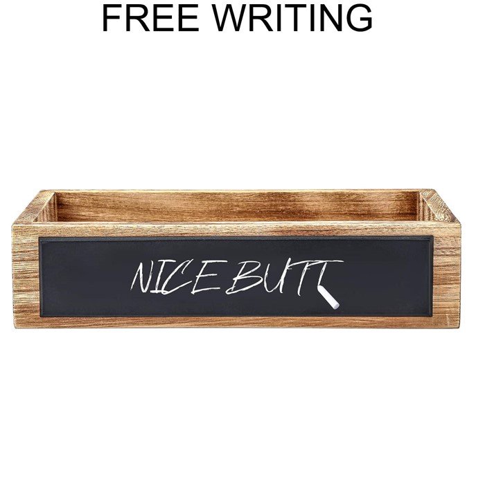 Customize Decorative Rustic Wood Storage Box With Chalkboard In Farmhouse Bathroom Wooden Custom Box