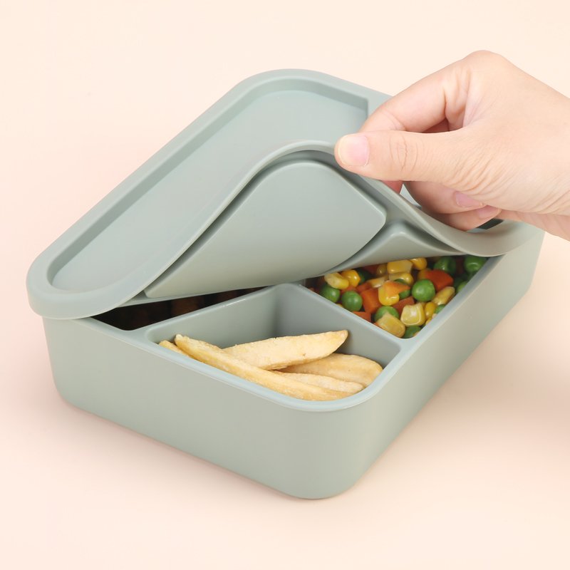 Wholesales Custom Logo Eco Friendly Microwave Office Food Container Kids Bento Boxes Set Silicone Lunch Box For Children School