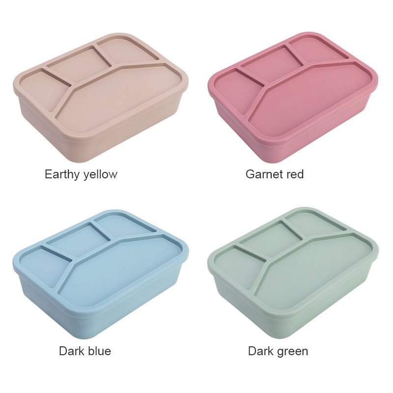 Wholesales Custom Logo Eco Friendly Microwave Office Food Container Kids Bento Boxes Set Silicone Lunch Box For Children School