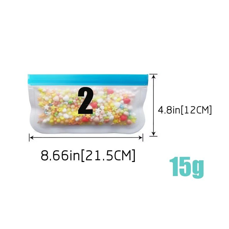 Food-Grade Reusable Transparent Plastic food storage bag Snack Bag Waterproof Peva Food Storage Bags for travel Set