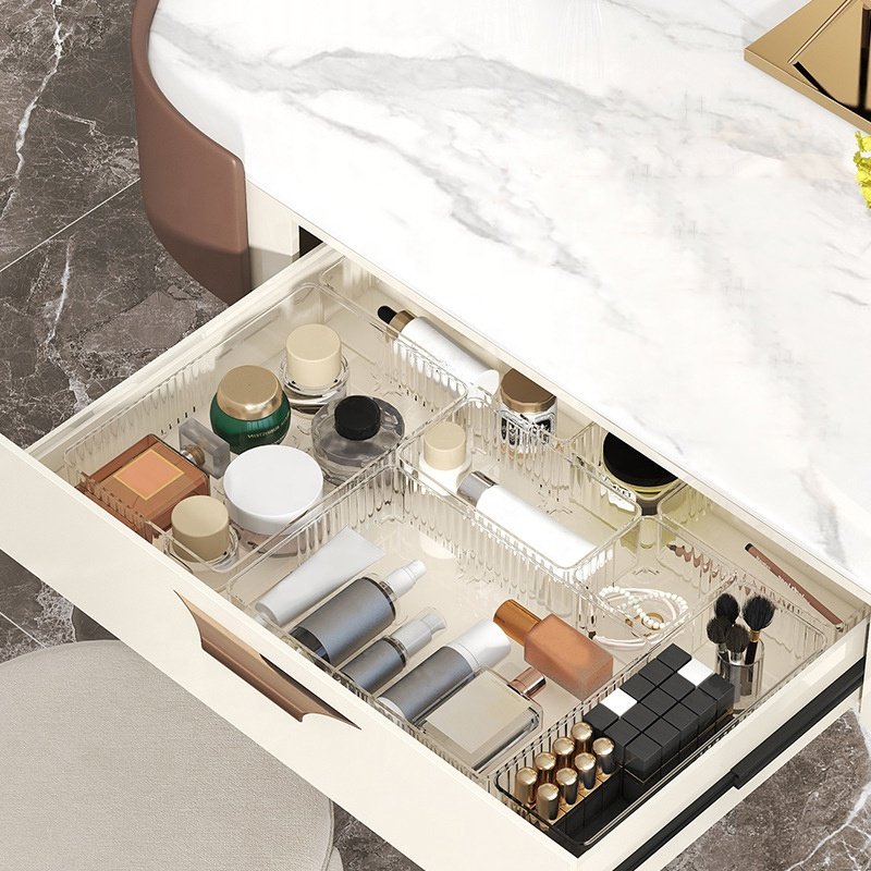 Cosmetics Storage Box Free Combination Tray Drawer Divider Transparent Luxury Storage Boxes & Bins PET Injection Plastic Drawers