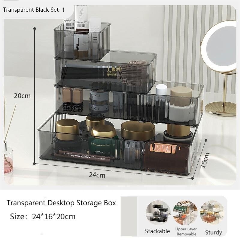 Cosmetics Storage Box Free Combination Tray Drawer Divider Transparent Luxury Storage Boxes & Bins PET Injection Plastic Drawers