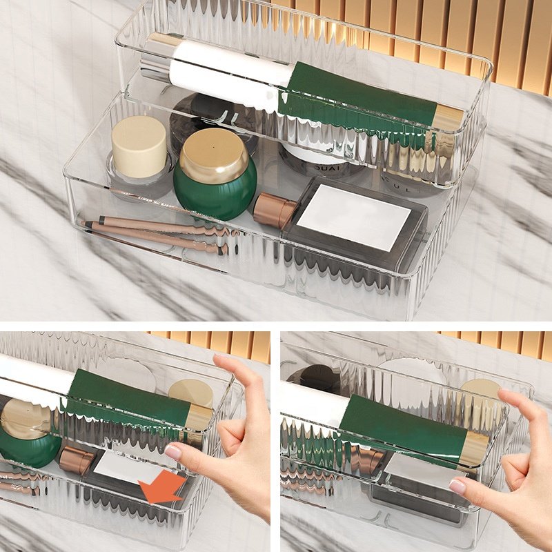 Cosmetics Storage Box Free Combination Tray Drawer Divider Transparent Luxury Storage Boxes & Bins PET Injection Plastic Drawers