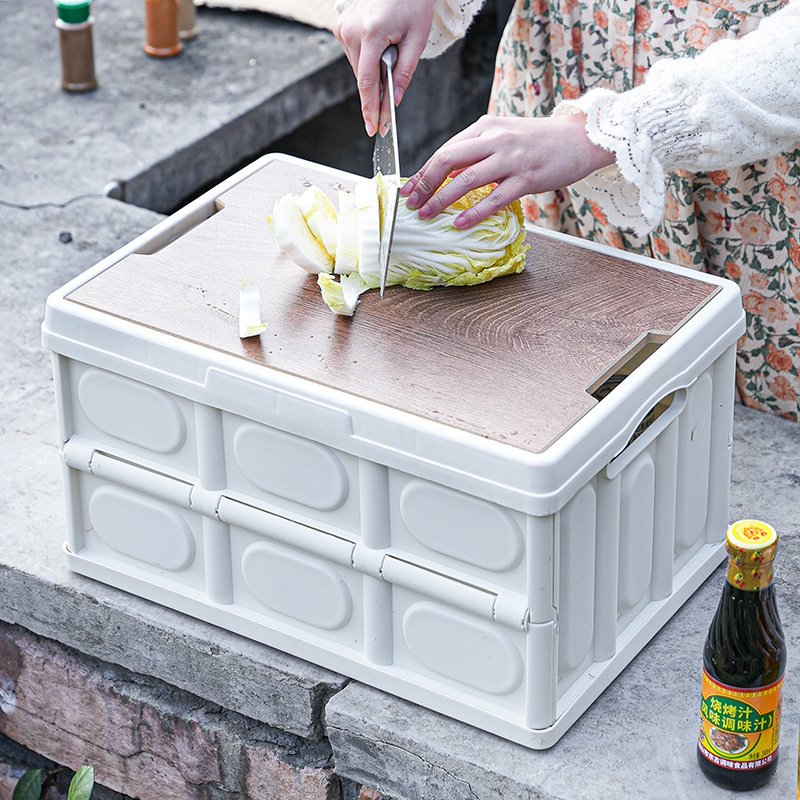 Custom Pattern Color Multifunctional Outdoor Picnic Basket Children's Outing Storage Box Foldable Camping Storage Box