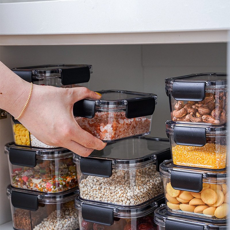 Promotional Transparent Compartment Sealed Food Storage Box kitchen Crisper Plastic Classification Containers