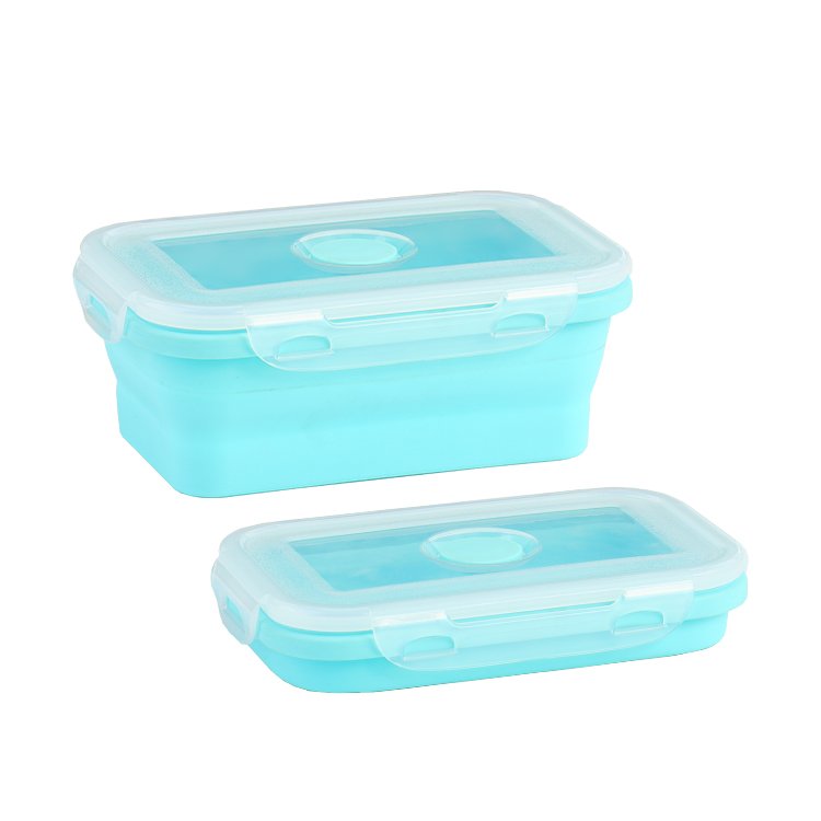 Hot Selling 350ml Silicon Box BPA Free Kitchen Collapsible Silicone Storage Food Containers foldable Bento Lunch Box for kids
