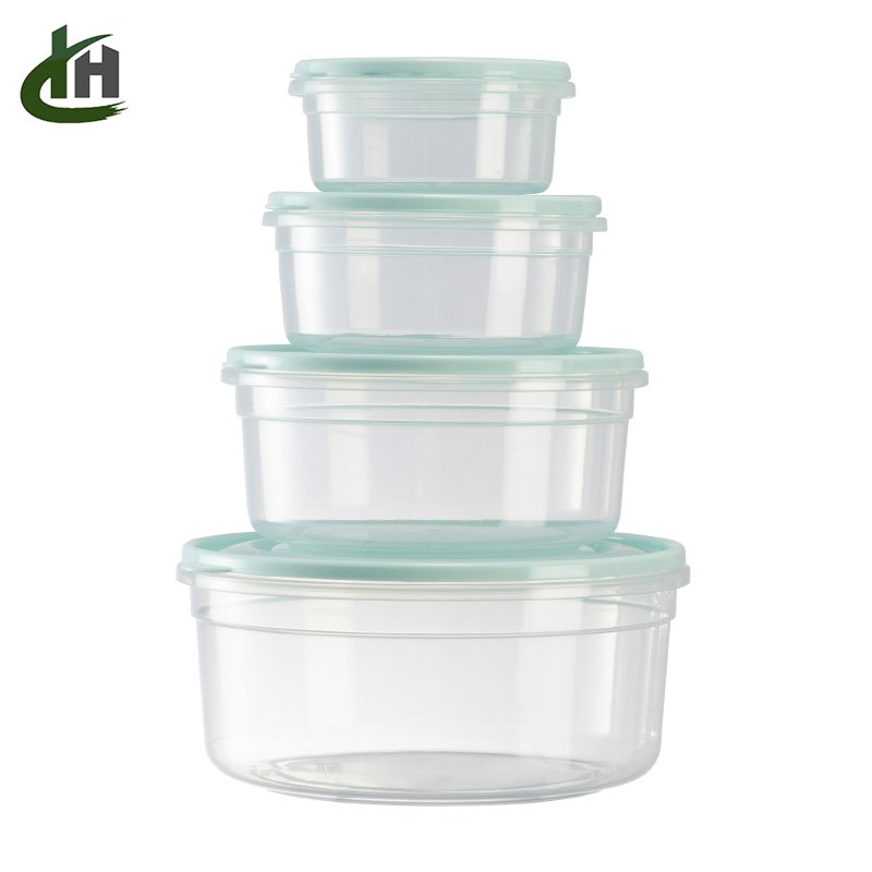 Plastic Food Crisper Set of 4Pcs Eco-friendly Chinese Storage Boxes & Bins Food Containers 4pcs Set Square Modern Sustainable