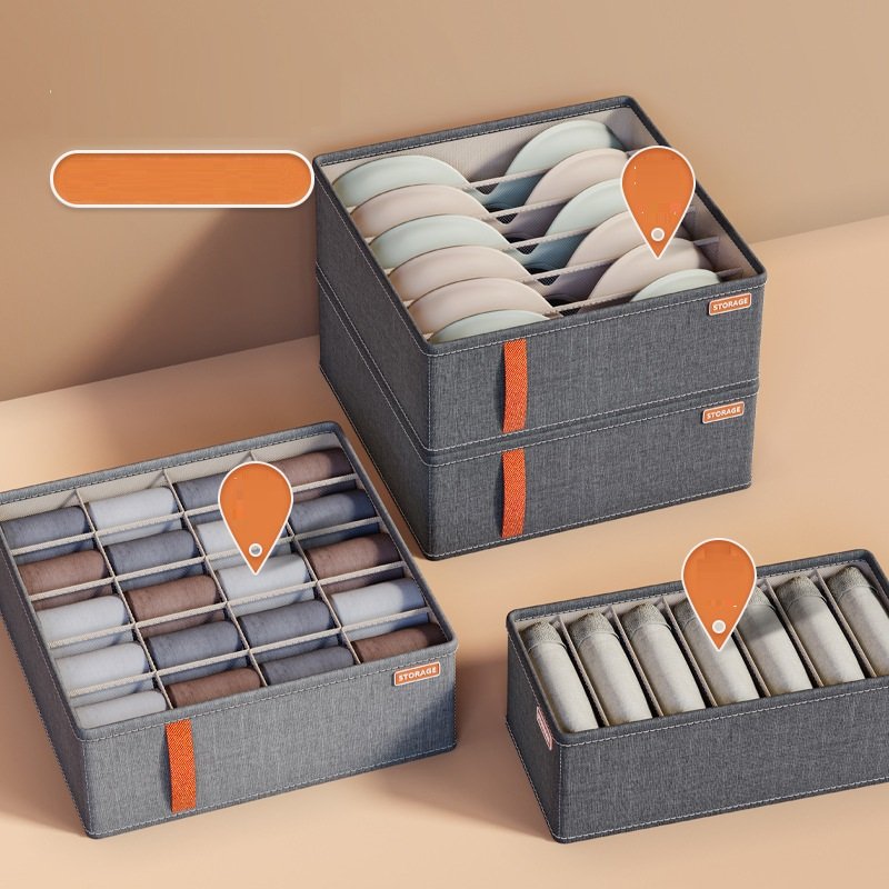 Underwear storage box multifunctional socks compartment box foldable wardrobe drawer storage box