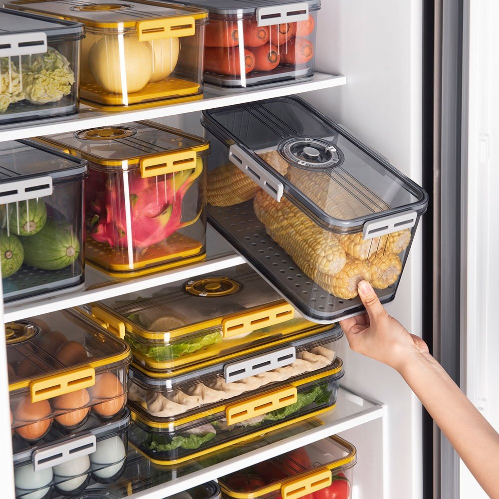 Crisper Plastic Fresh-Keeping Food Storage Box Clear Fridge Container Organizer Refrigerator Storage Box For Refrigerator