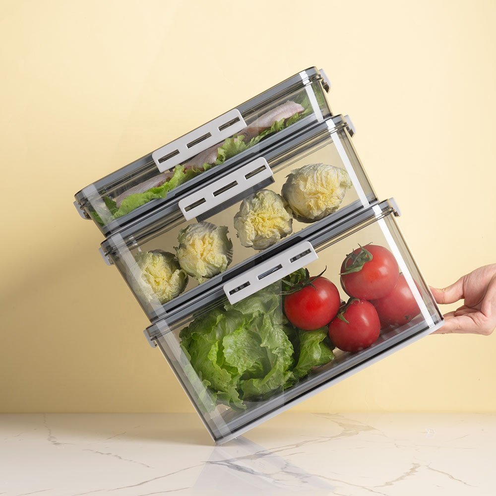 Crisper Plastic Fresh-Keeping Food Storage Box Clear Fridge Container Organizer Refrigerator Storage Box For Refrigerator
