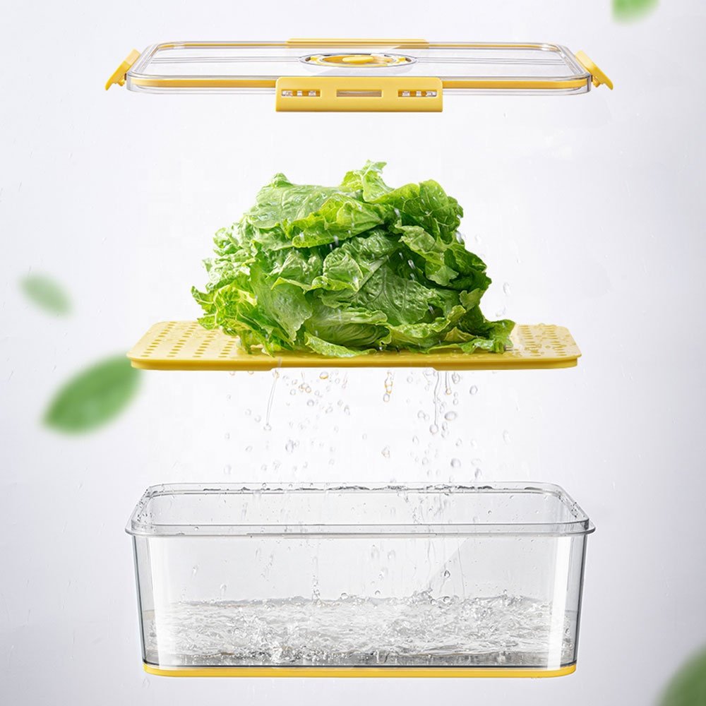 Crisper Plastic Fresh-Keeping Food Storage Box Clear Fridge Container Organizer Refrigerator Storage Box For Refrigerator