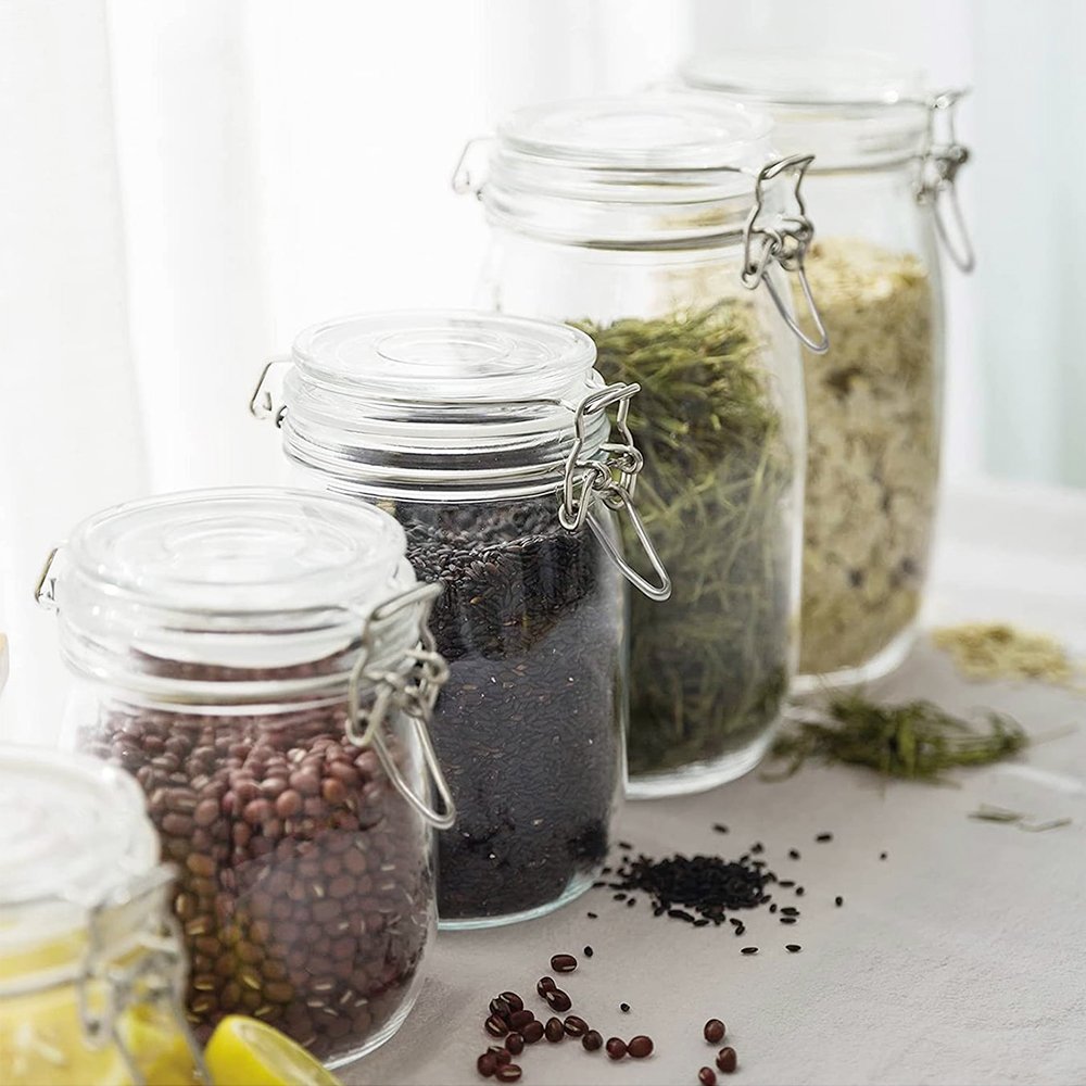Free Sample Airtight Dry Cereal Food Storage Jars Containers Set For Kitchen