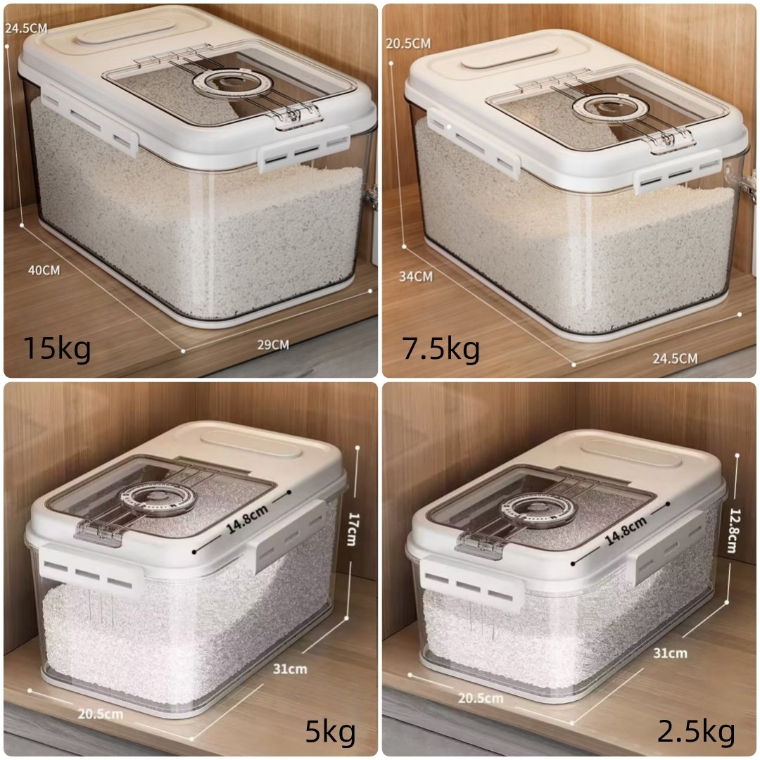 2.5kg Grain Rice Storage Container Large Sealed Grain Container Rice Storage Bin for Kitchen Pantry Household Nuts Rice