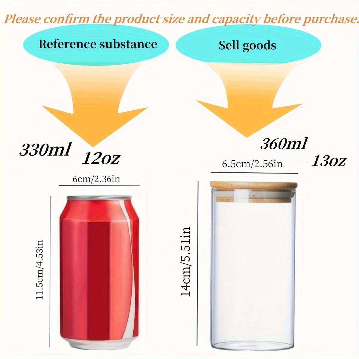 YOLOWE HOME 8pcs/360ml High Borosilicate Glass Condiment Bottle Kitchen Food Storage Jar Sealed Bamboo Lid Coffee Spice Storage