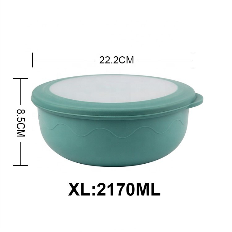 2023 New Design Food Storage Container and Fresh Keeping Bowl with Lids Unbreakable Plastic Container for Mixing in Multiple