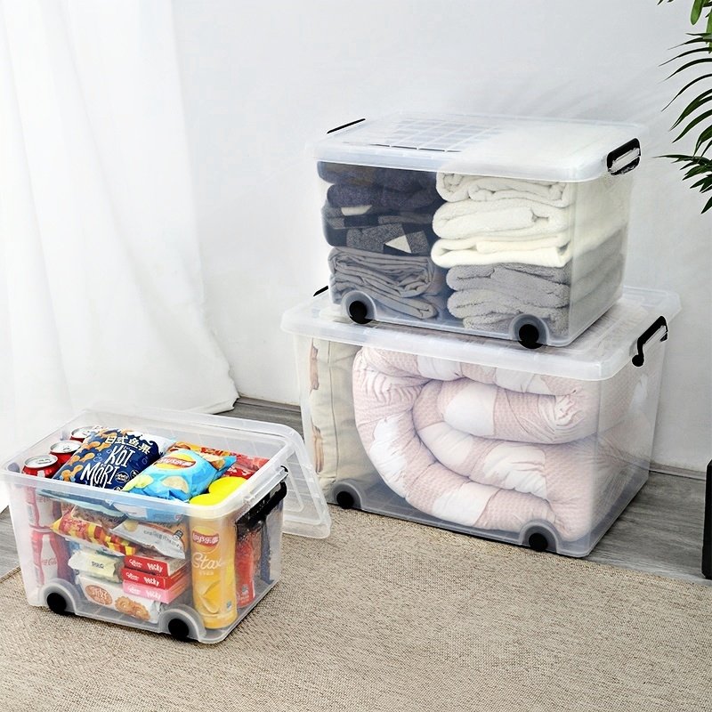 Clothes Storage Box Closet Organizer Home Organization Boxes PP Storage Bins Plastic Storage Box With Lid