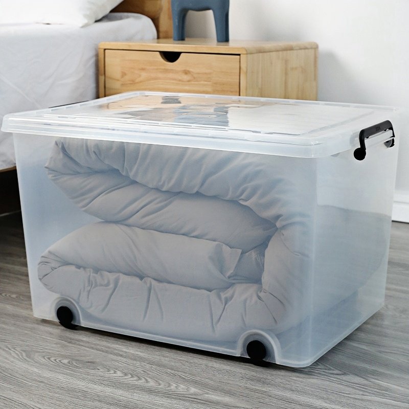 Clothes Storage Box Closet Organizer Home Organization Boxes PP Storage Bins Plastic Storage Box With Lid