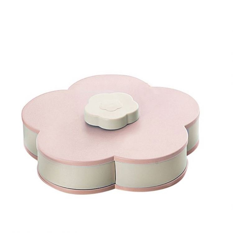Best Selling New Collection Double Layer Abs Plastic Candy Box Rotating Nut Plate, Eco-Friendly Fruit Snack Food Storage