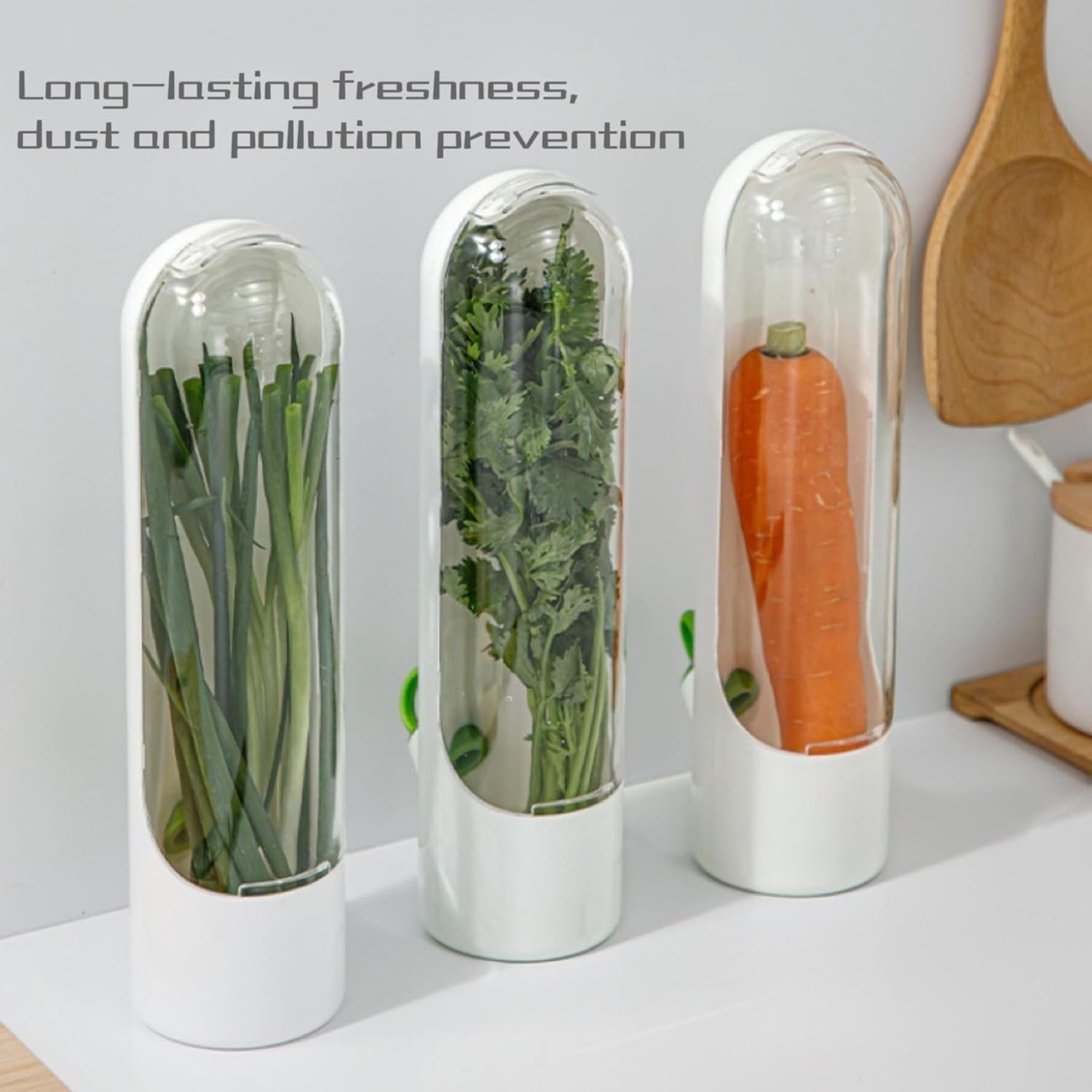 XJH Freshness Preservation Pod Cilantro Container Mini Herb Saver For Refrigerator Use