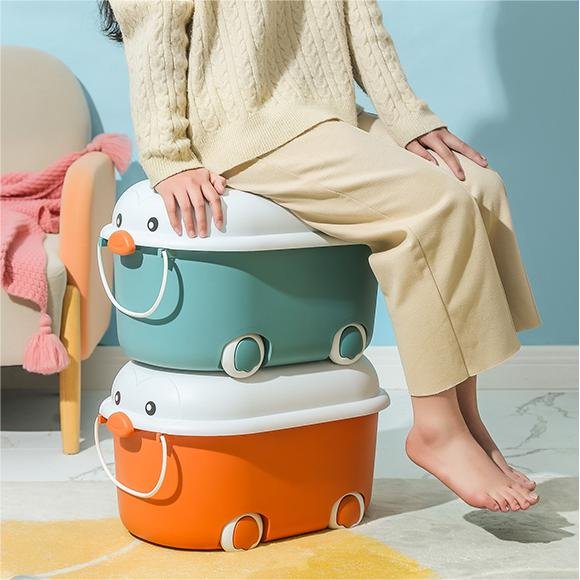 Children Toy Storage Box Plastic Cartoon Storage Organizer Storage Boxes & Bins With Wheels