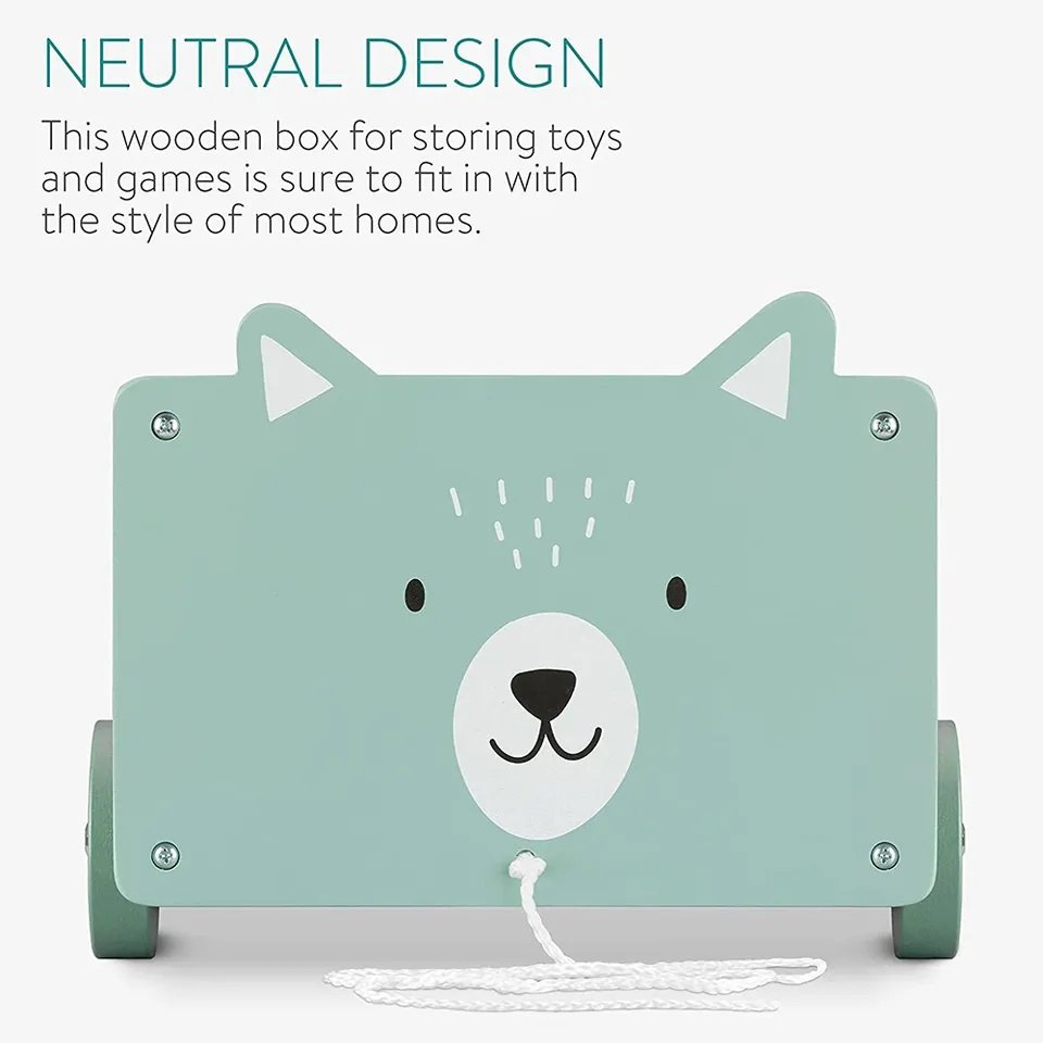 High Quality Wooden Box Storage Toy Chest Wooden Children's Toy Storage Box with Wheels for Kids