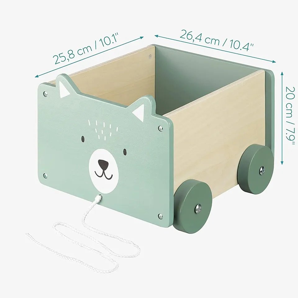 High Quality Wooden Box Storage Toy Chest Wooden Children's Toy Storage Box with Wheels for Kids