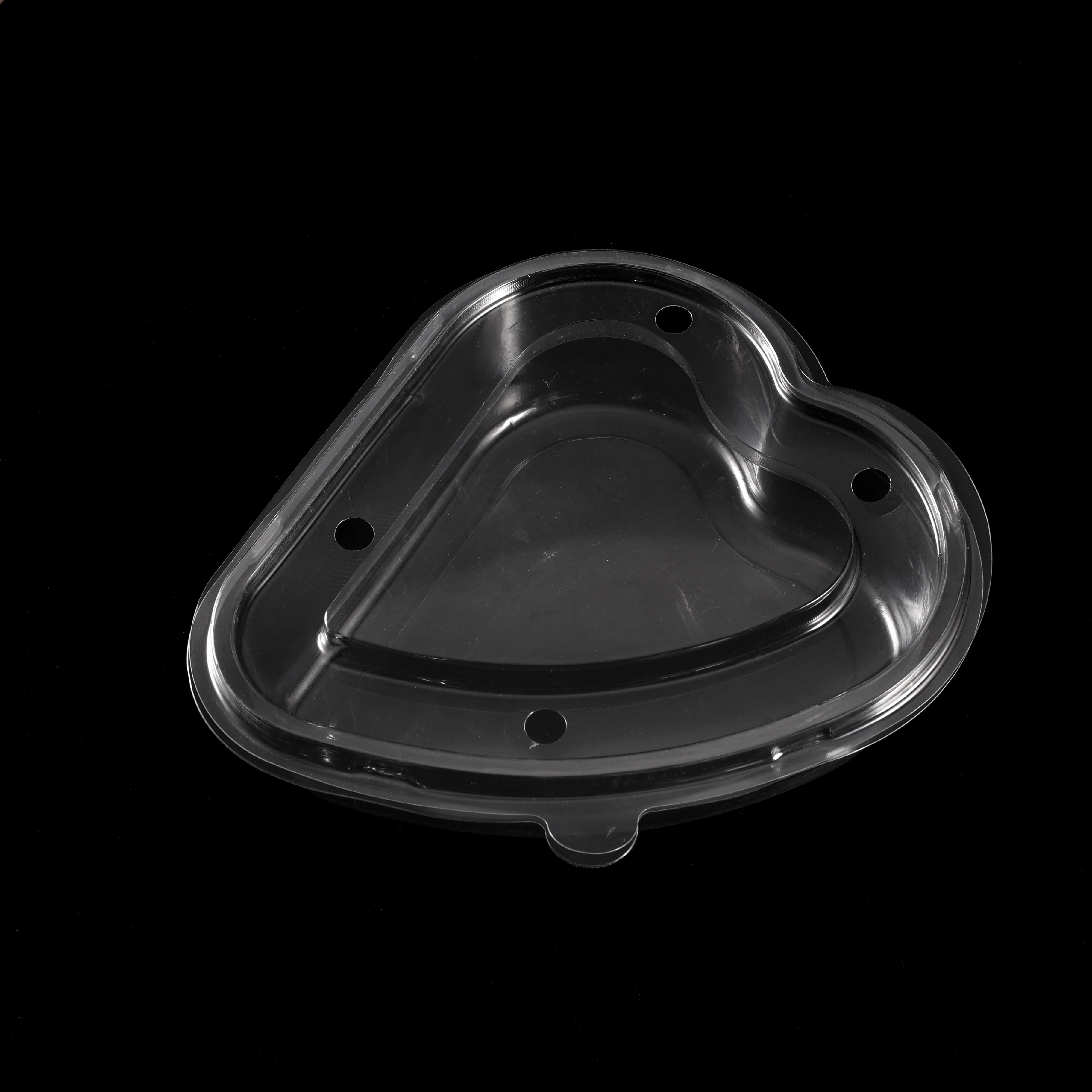 Plastic Heart Shaped Box For Strawberries Transparent PET Takeout Packaging Disposable Fruit Container With Cover