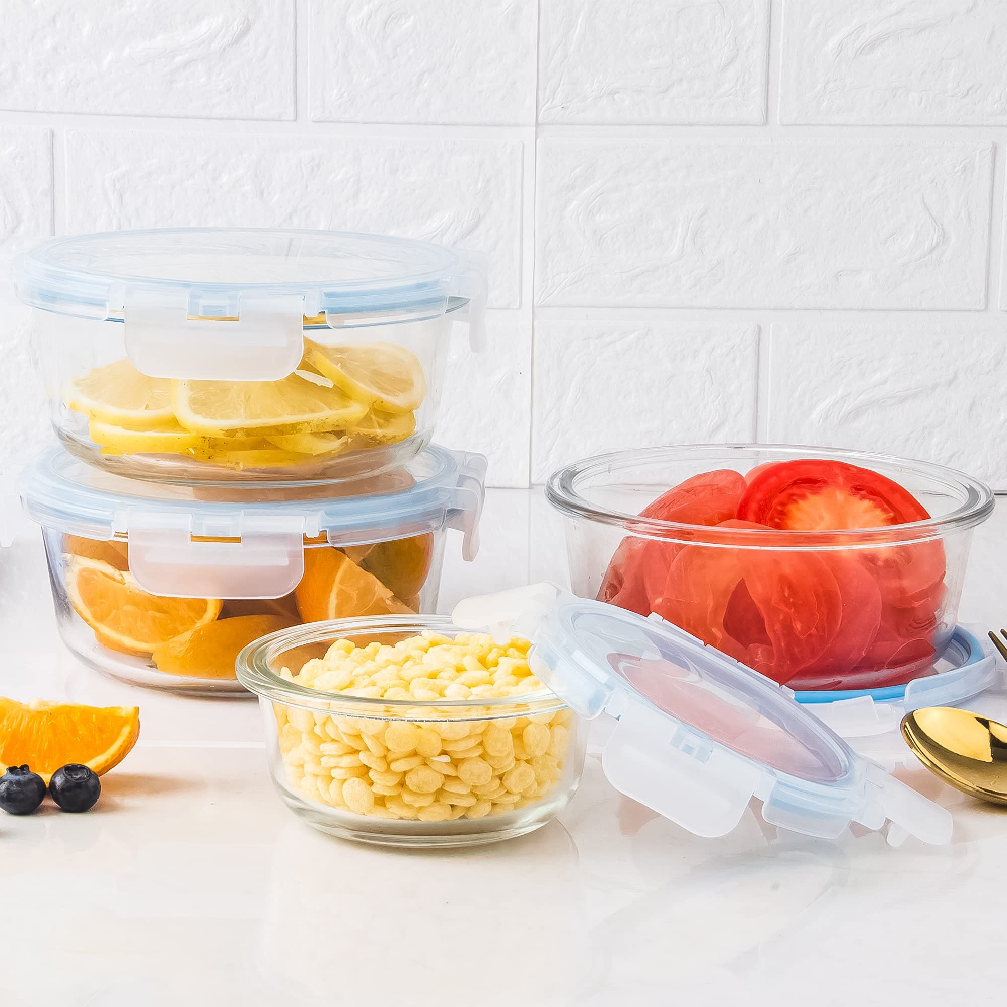 BPA Free Glass Food Storage Containers with Lids Glass Meal Prep Containers Glass Containers for Food Storage with Lids