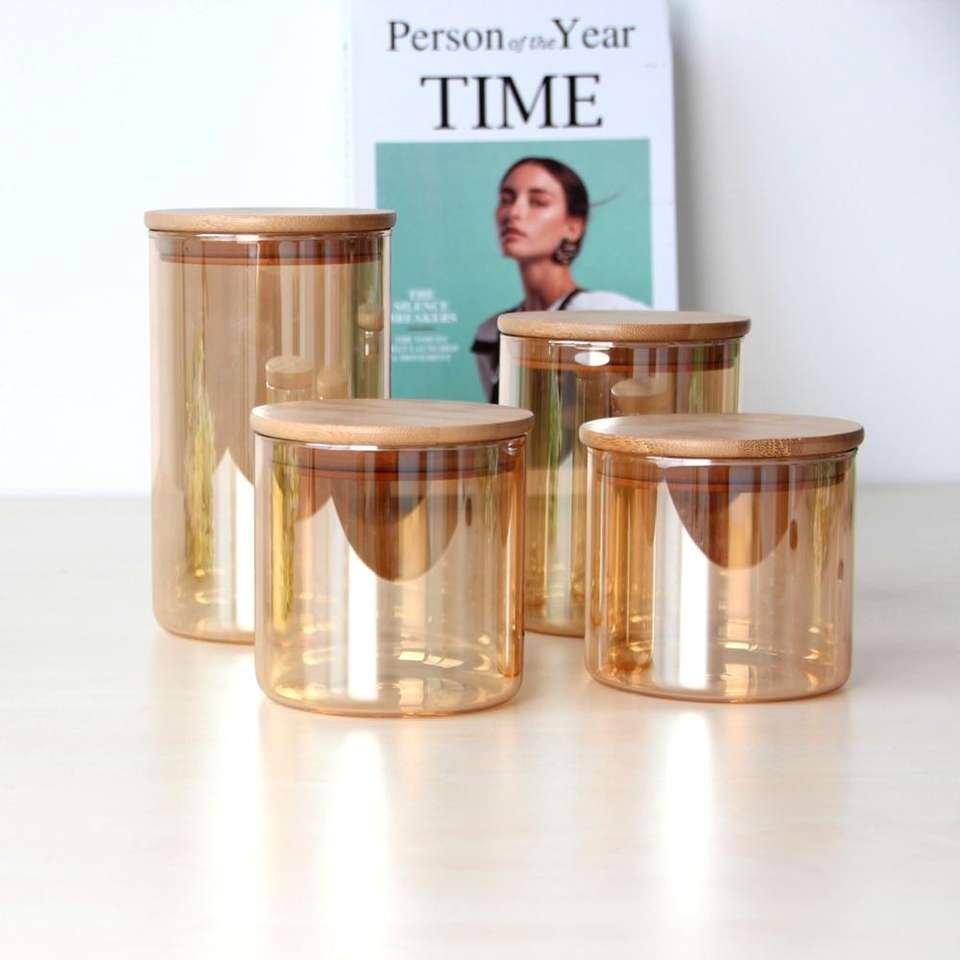 Use Glass Spice Jar Glass Food Storage Jar With Wood Lid