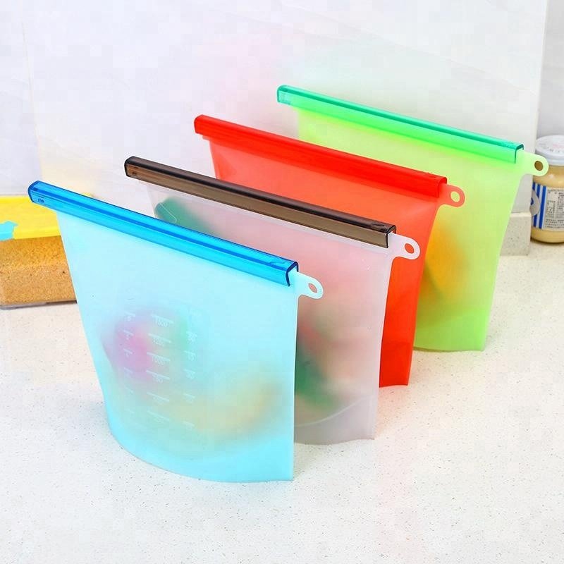 500ml/1000ml/1500ml/4000ml Preservation Reusable Silicone Food Storage Bag