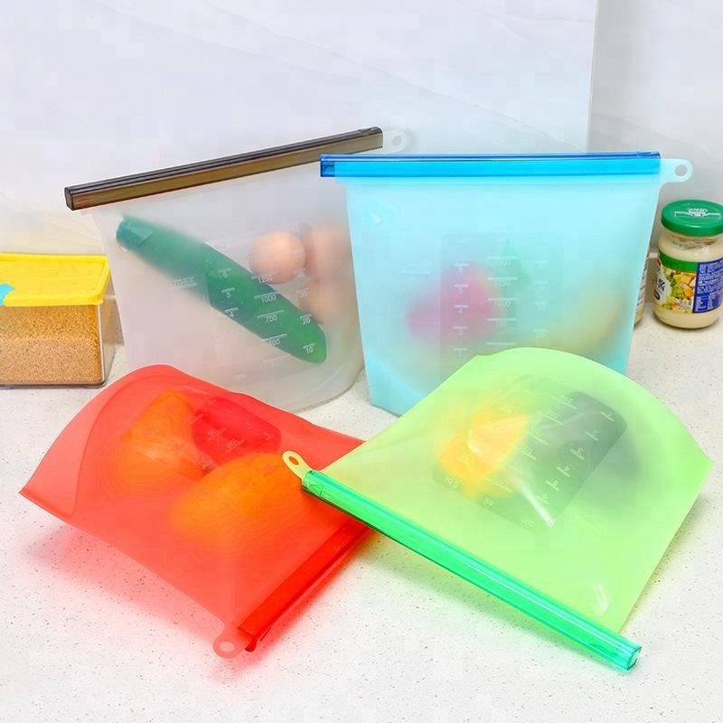 500ml/1000ml/1500ml/4000ml Preservation Reusable Silicone Food Storage Bag