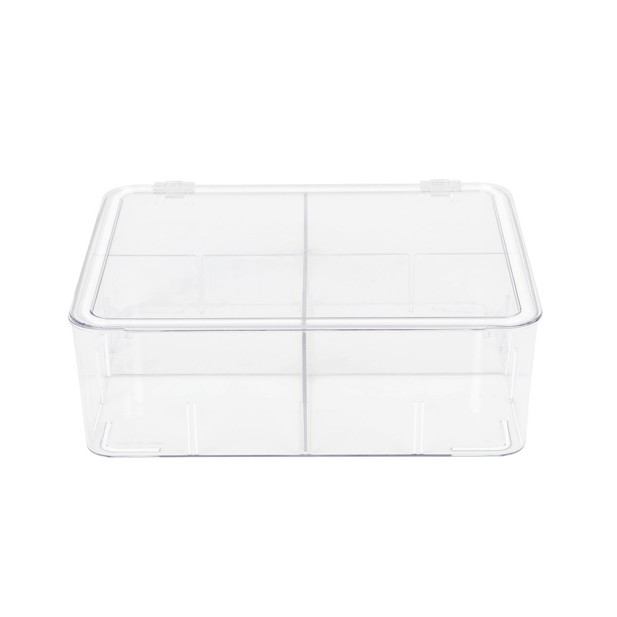 8Compartments Tea Bag Organizer with Removable Partitions, Clear Storage Bin for Kitchen Cabinets Container Holds Beverage Bags