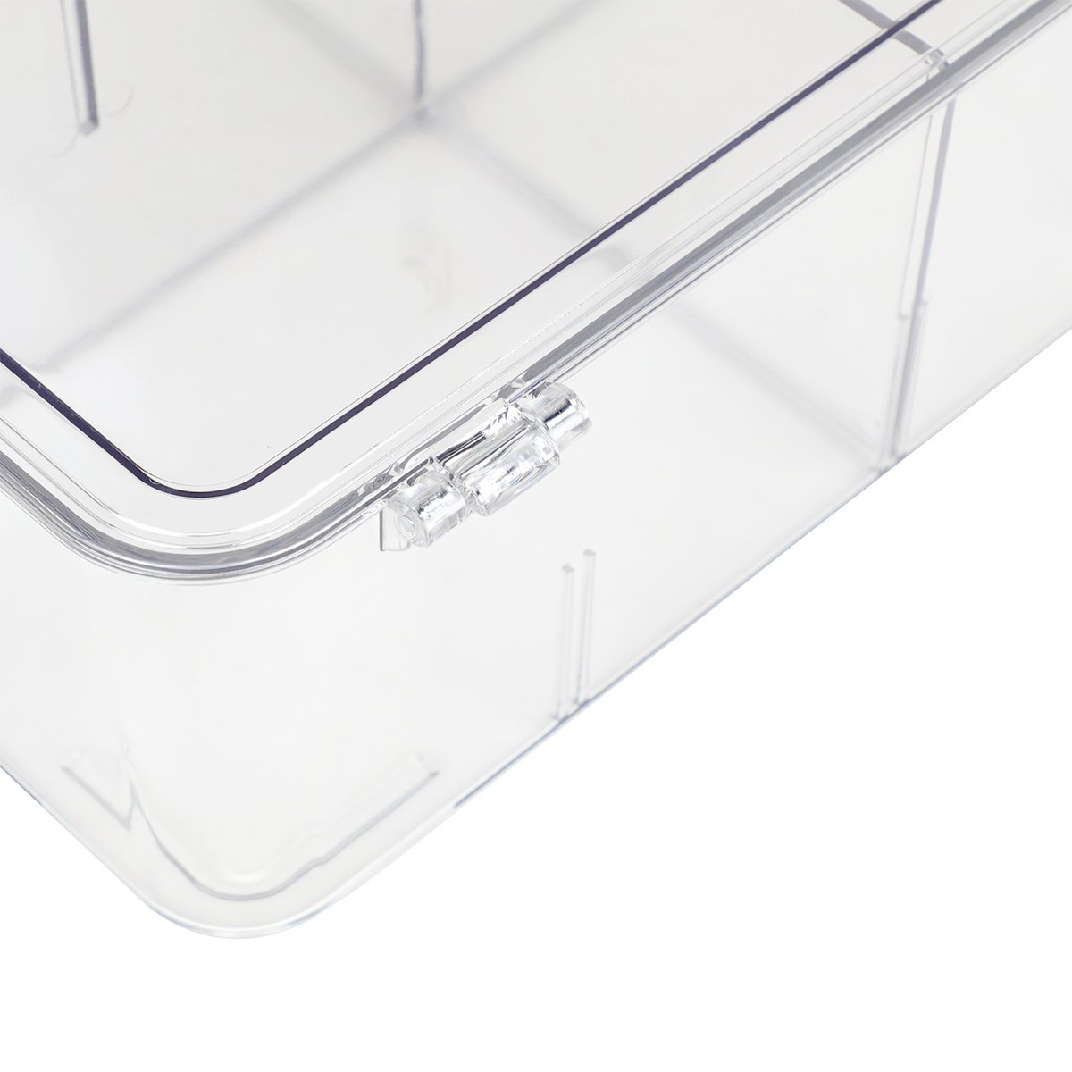 8Compartments Tea Bag Organizer with Removable Partitions, Clear Storage Bin for Kitchen Cabinets Container Holds Beverage Bags