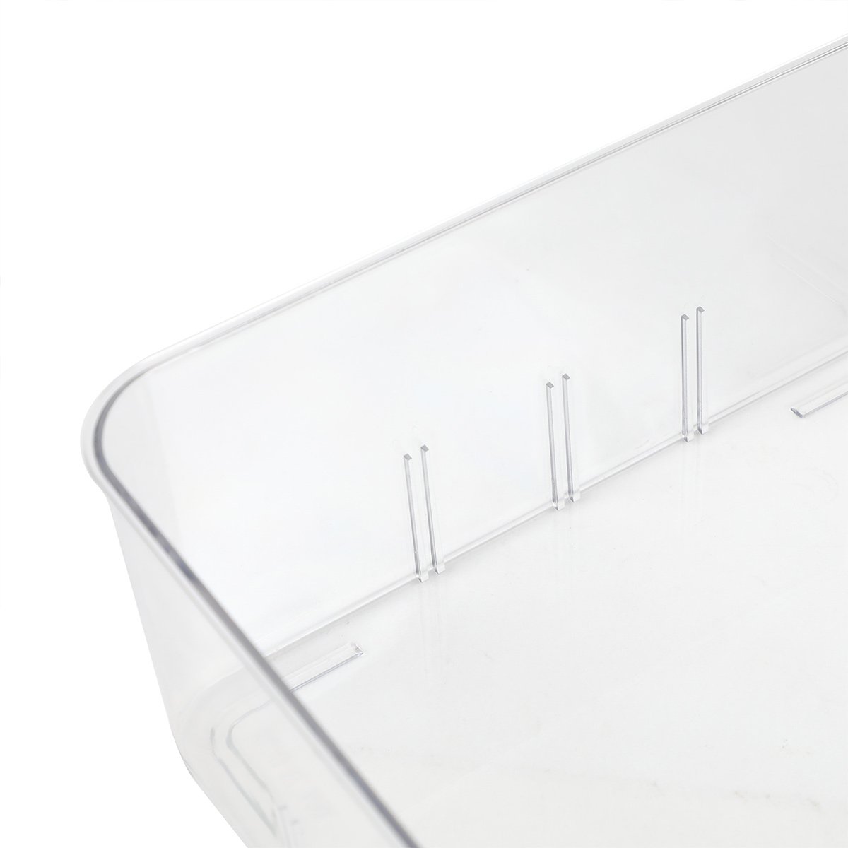 8Compartments Tea Bag Organizer with Removable Partitions, Clear Storage Bin for Kitchen Cabinets Container Holds Beverage Bags