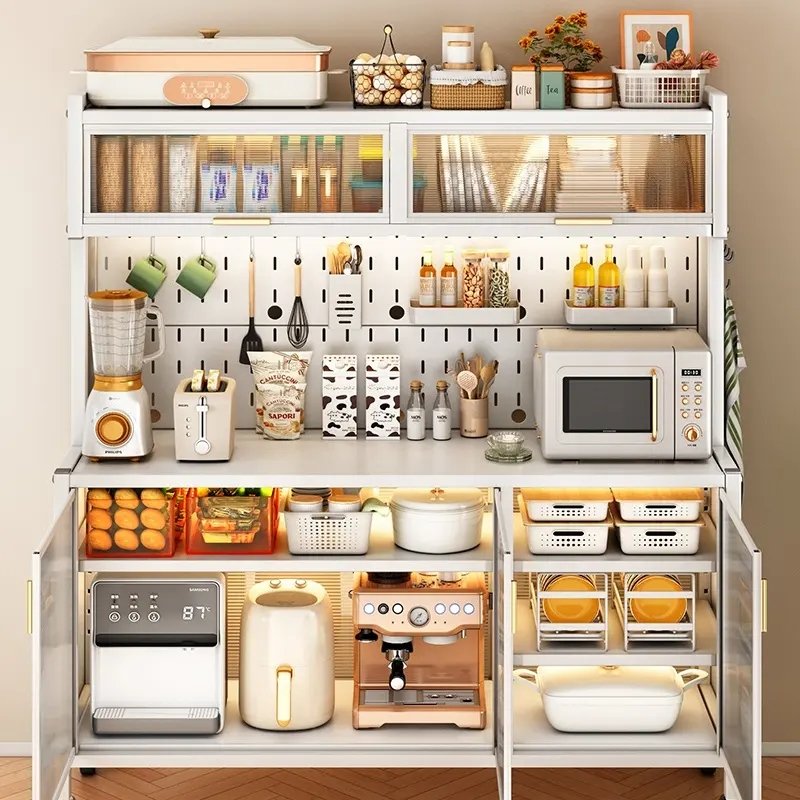 Large Capacity Kitchen Shelf Carbon Steel Shelf Units Multifunctional Storage Holders & Racks for Bathroom Living Room