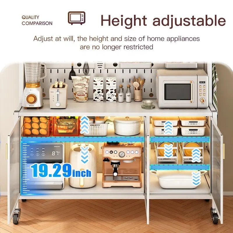 Large Capacity Kitchen Shelf Carbon Steel Shelf Units Multifunctional Storage Holders & Racks for Bathroom Living Room
