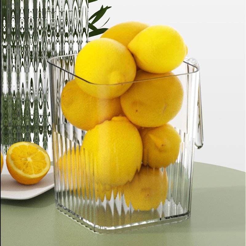 Refrigerator Door Side Organizer PET Clear Storage Containers with Handle