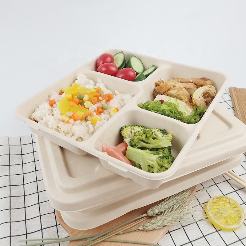 Manufacturers 800Ml Corn Starch Plastic Bento Lunch Bowl For Fast Food